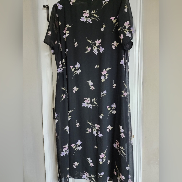 Lane Bryant Black Maxi Dress with Lavender Floral - Picture 2 of 6